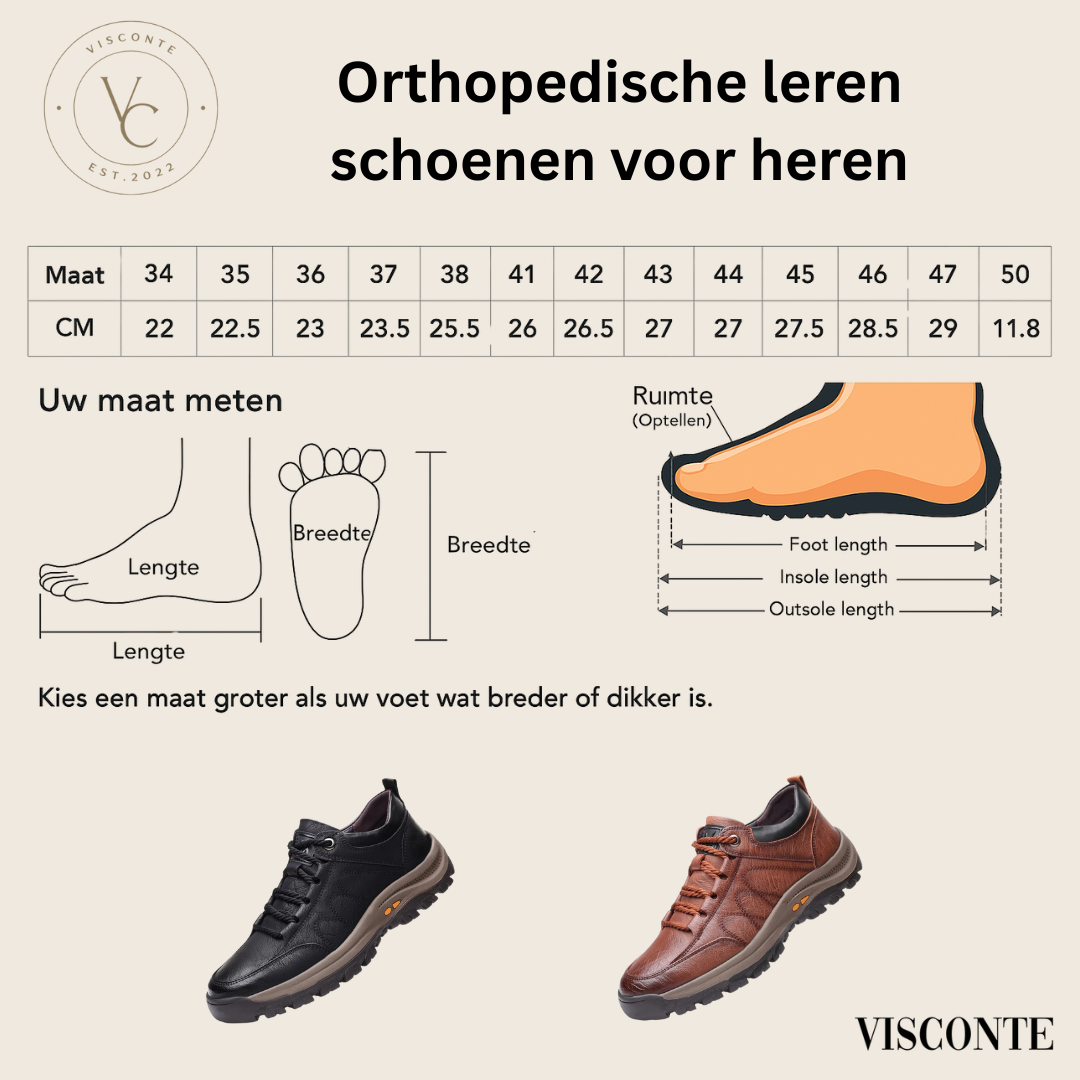 Orthopedische leren schoenen voor heren