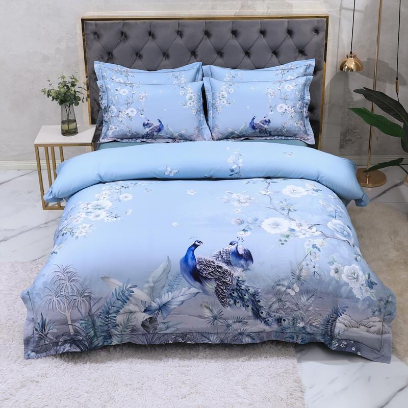 Blue Solaire Dekbedovertrek Set - Egyptisch Katoen | Luxe Egyptisch katoen - Verfrissende blauwe tint voor ultiem comfort