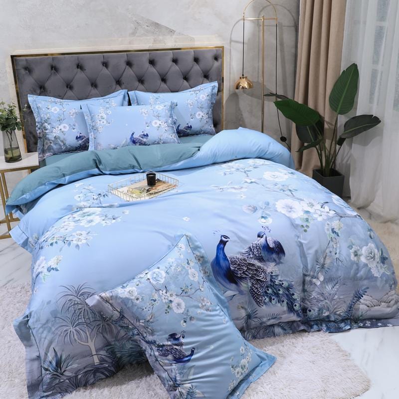 Blue Solaire Dekbedovertrek Set - Egyptisch Katoen | Luxe Egyptisch katoen - Verfrissende blauwe tint voor ultiem comfort