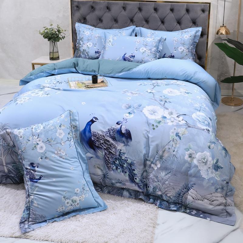 Blue Solaire Dekbedovertrek Set - Egyptisch Katoen | Luxe Egyptisch katoen - Verfrissende blauwe tint voor ultiem comfort