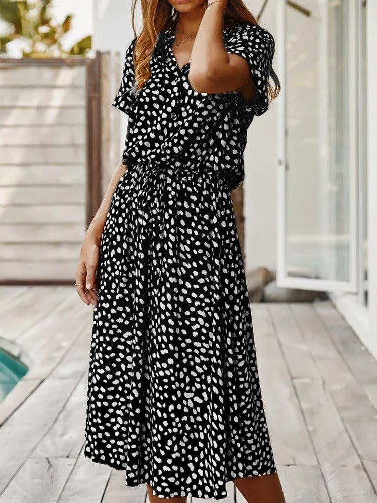Elyssa | Luchtige Midi Zomerjurk - Elegant en Comfortabel