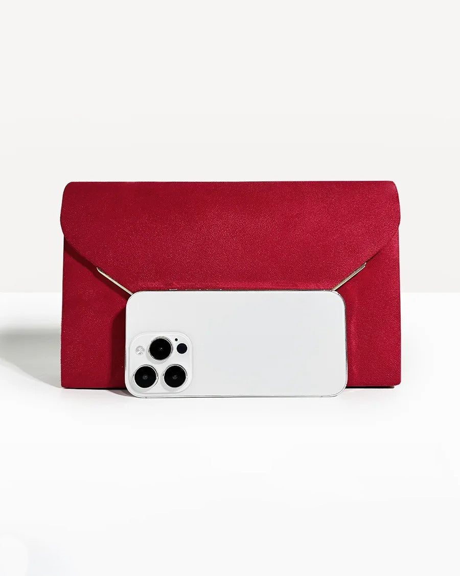 Segreto Suède-stijl Fluwelen Envelop Handtas