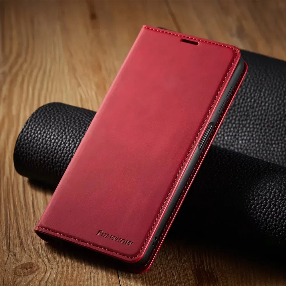 LeatherPro | Samsung Hülle: Magnetische leren tas voor stijlvolle bescherming