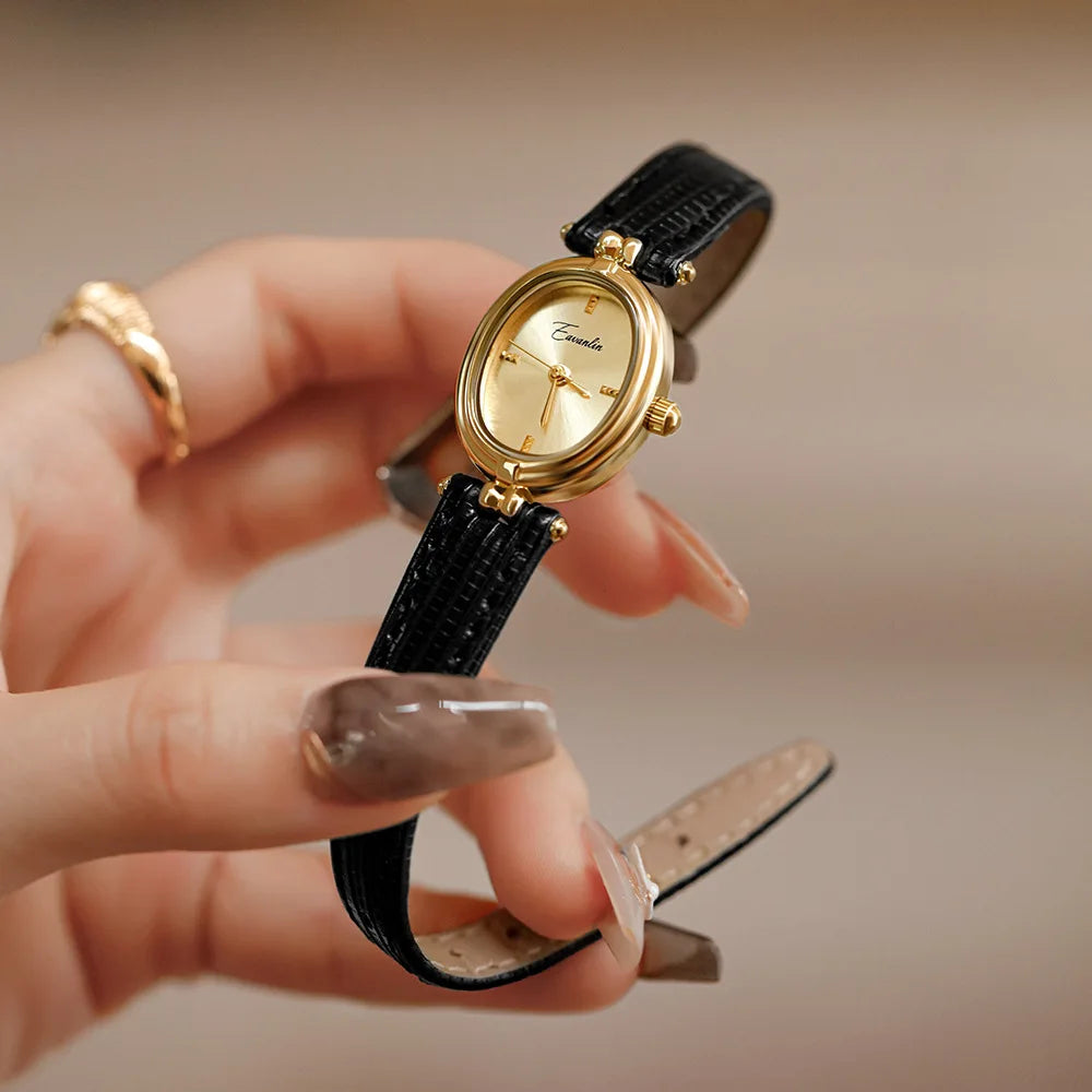 Sienna - Elegante quartz horloge met gouden wijzerplaat
