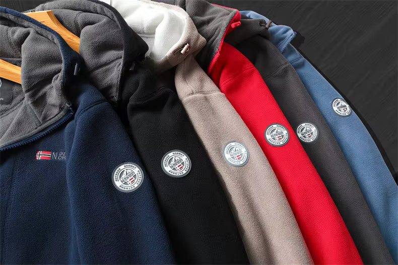 Visconte Heren Fleecejas – 2024 Thickened Wool Winterjack, Warme Modejas met Capuchon, Outdoor Ski & Cold-Weather Coat