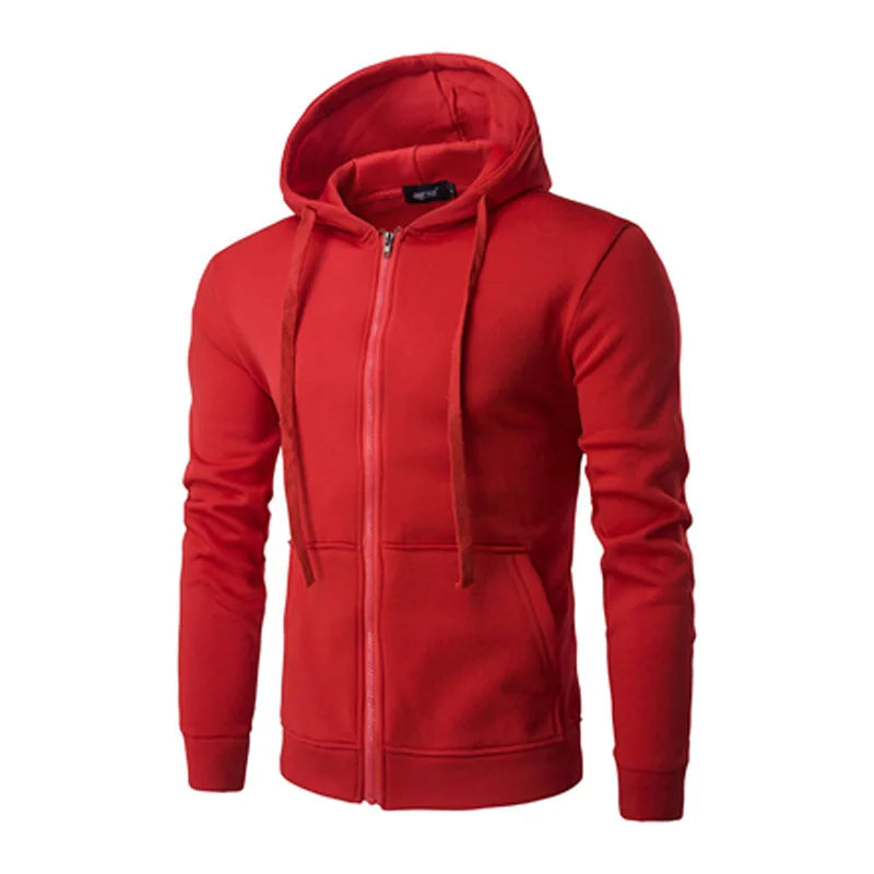 FlexGear Herfst Heren Hoodie Sweatshirt Slim Fit Lange Mouw | Hoodie | Casual Sweatshirt met Rits Sluiting, Mode Jasje voor Mannen