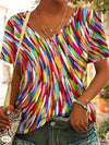 Retro V-hals T-shirt voor Dames
