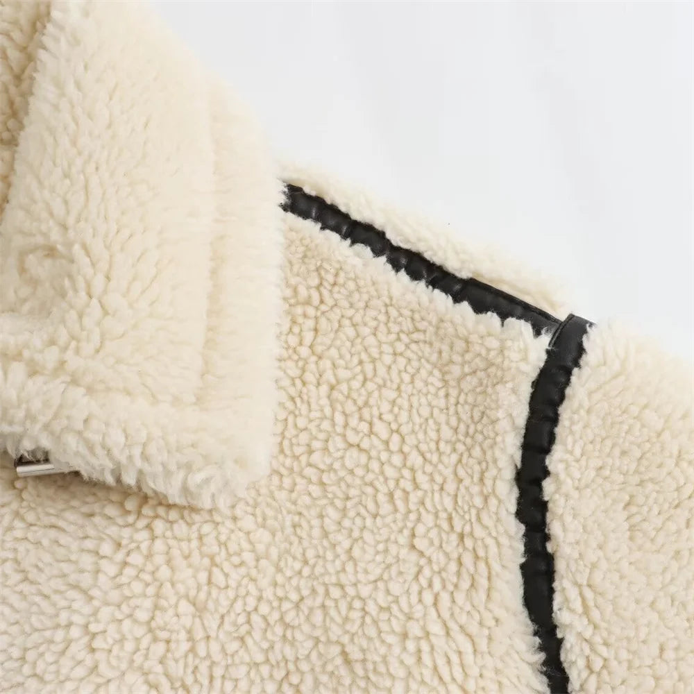 Visconte | Dames Winterjas | Teddy Bikerlook, warme voering, modieuze herfst/winter jas