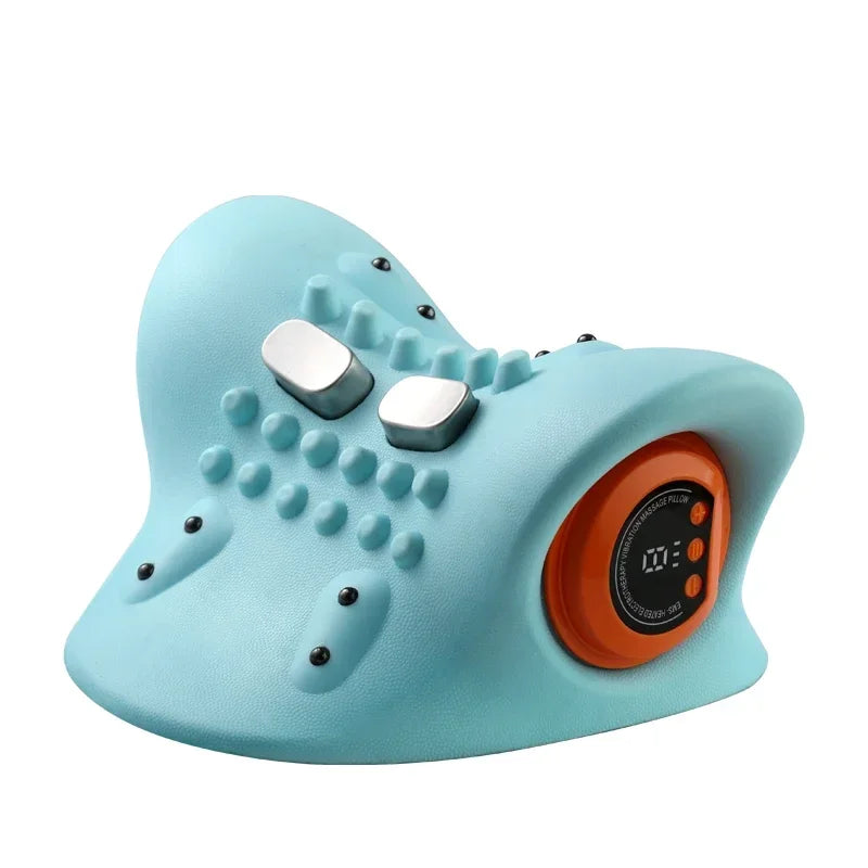 Neckora Elektrisch Nekkussen - Nekmassage Apparaat met Verwarming en Trilmassage bij Stijve Nek - Ergonomische Neksteun voor Thuis