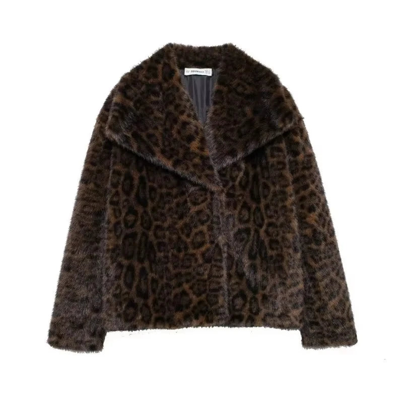 Visconte | Dames Wintermantel | Fluffy kunstbont jas, reverskraag, losse pasvorm, warme winterjas