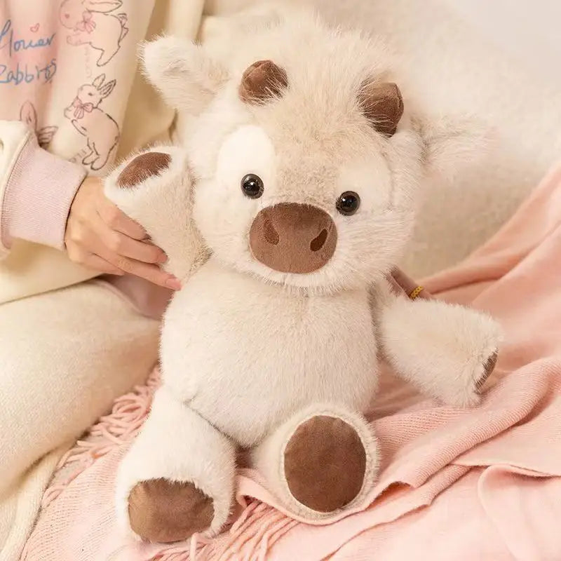 SnuggleMoo | Hooglander koe knuffel | Kawaii Hooglander Koe Knuffel 45cm – Zachte Pluche Troostknuffel tegen Eenzaamheid, Kalveren Cadeau voor Kinderen en Volwassenen