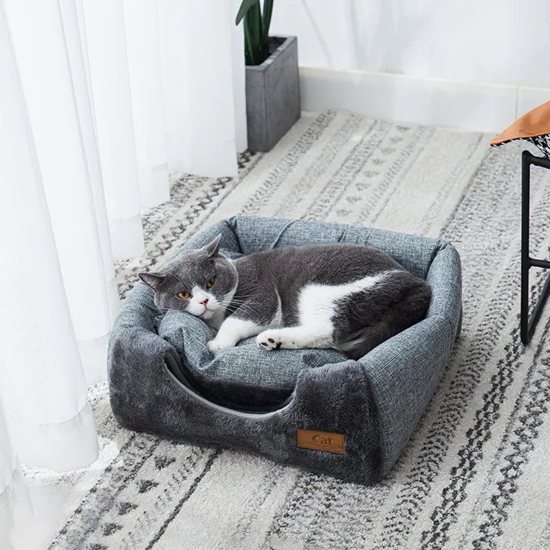 TriangelNest | Luxe Gesloten Kattenhuis voor Ultiem Warmte en Comfort