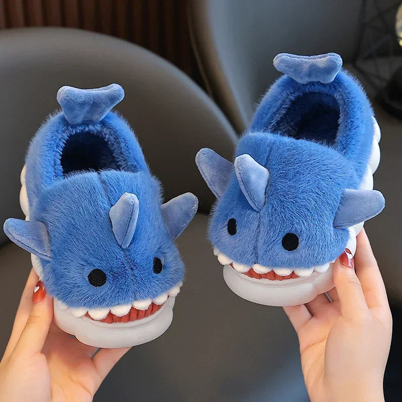 Cartoon Shark Pantoffels | Warme Huisschoenen Voor Jongens & Meisjes - Zachte Zool