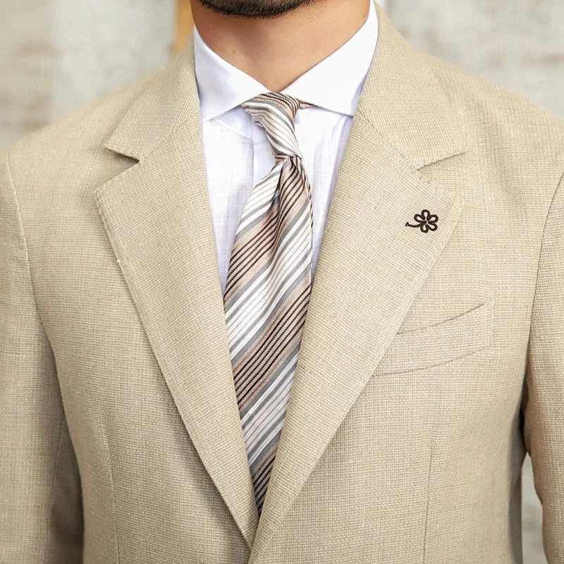 Slim fit cotton-linen blend jacket