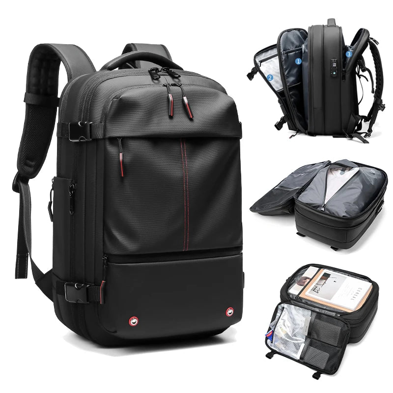 TRAVELPRO+| Laptop Rugzak 17 Inch | Geschikt voor Ryanair Transavia en meer, vacuum compressie design, uitbreidbare rugzak voor werk en reizen