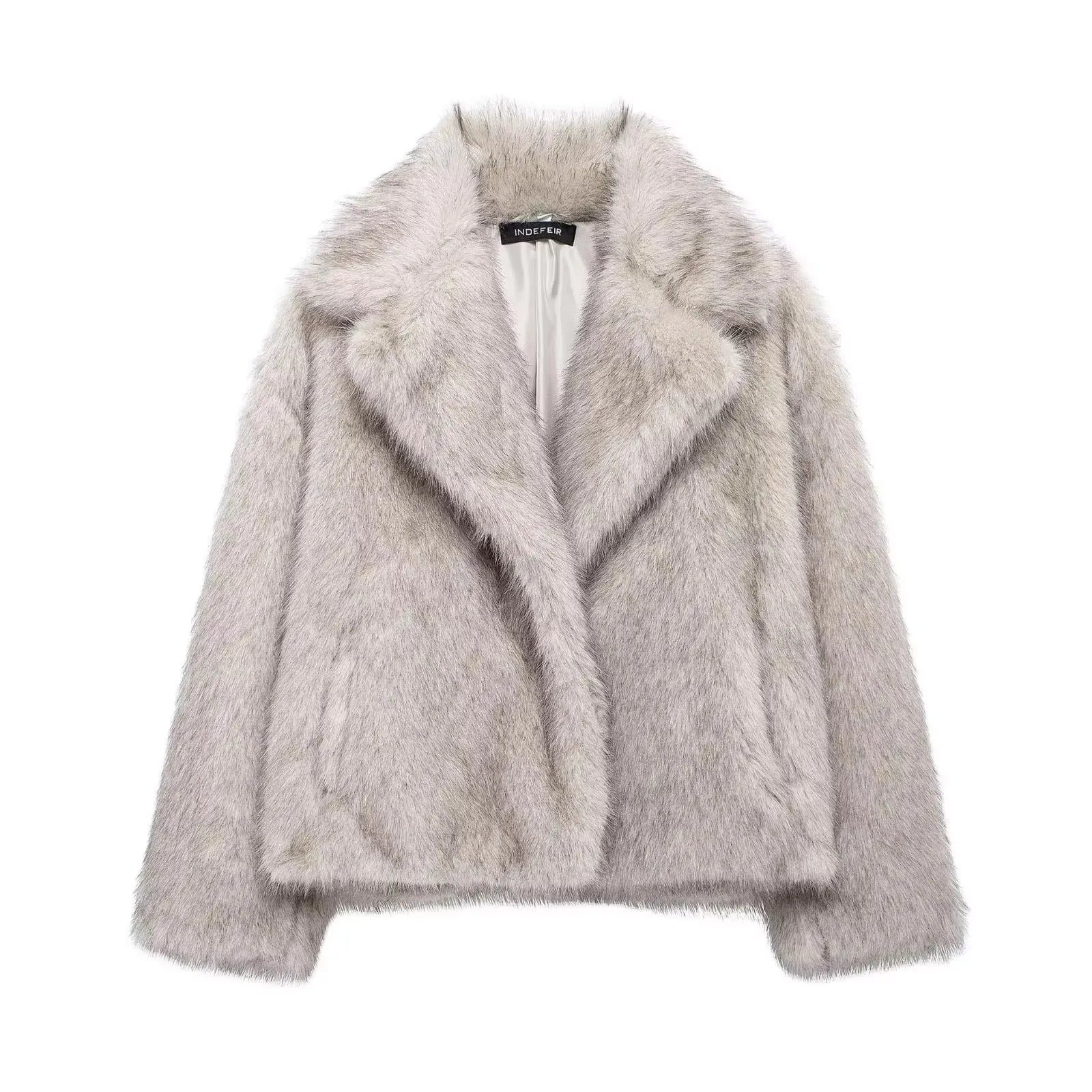 Visconte | Dames Wintermantel | Fluffy kunstbont jas, reverskraag, losse pasvorm, warme winterjas
