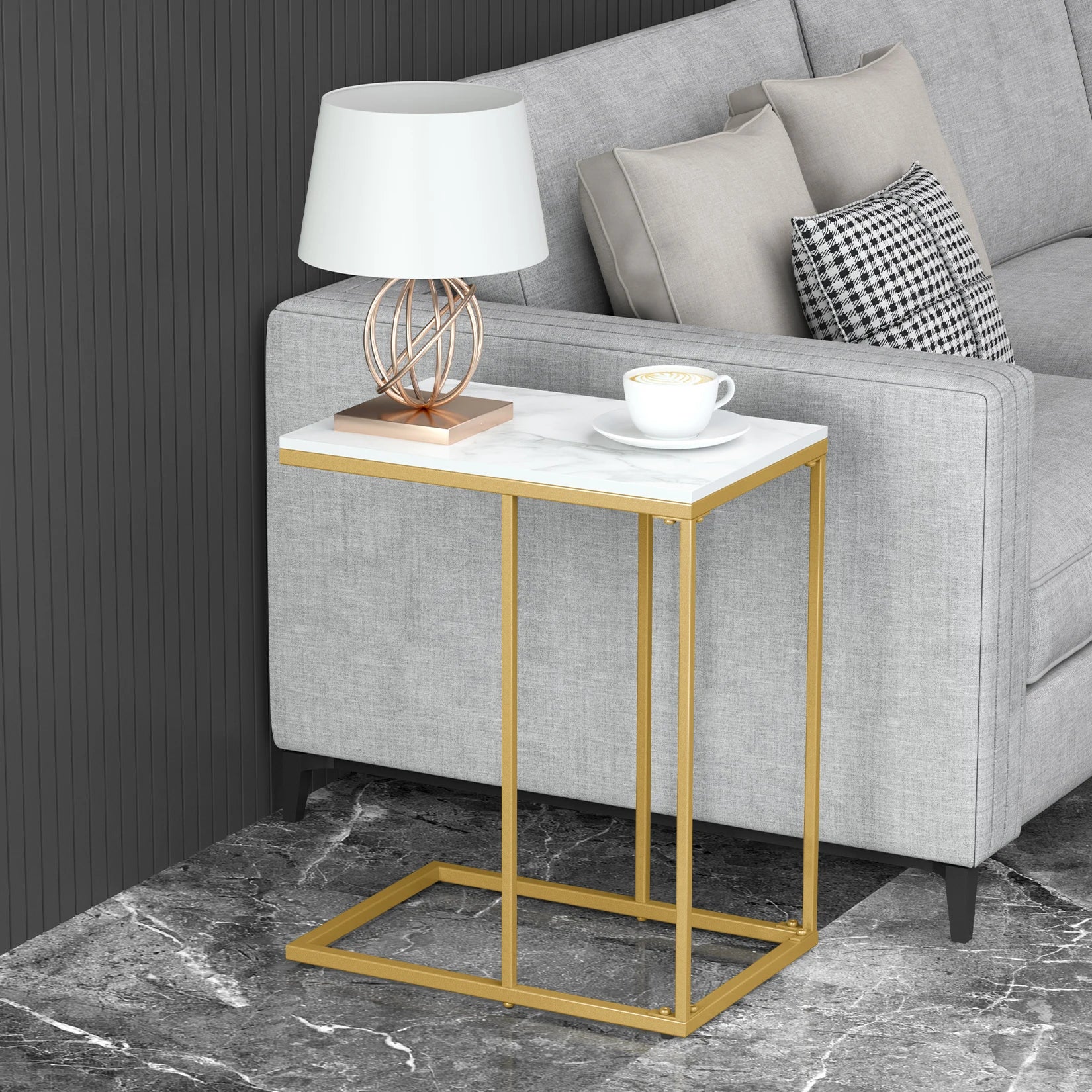 Rechthoekige Dressoir tafel | Ruim opbergvak - Stijlvol zwart metalen frame - Veelzijdig inzetbaar in huis of kantoor