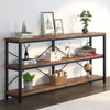 Tribesigns Consoletafel – Extra Lang, 3-Lagen Opslag, Industrieel Design met Metaal & Houtlook voor Woonkamer of Hal