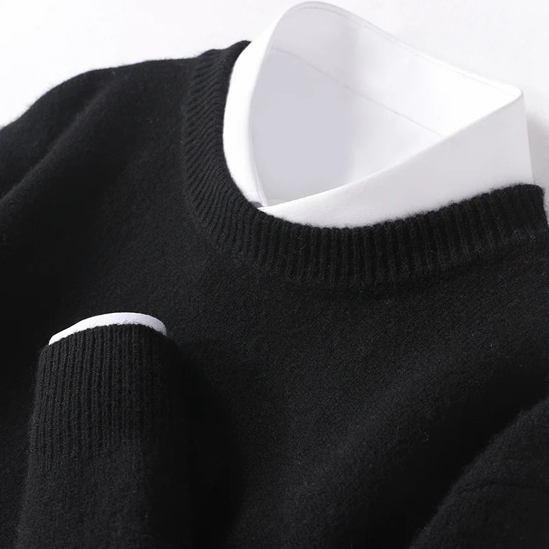 Cameron - Heren Merino Wollen Crewneck Sweater