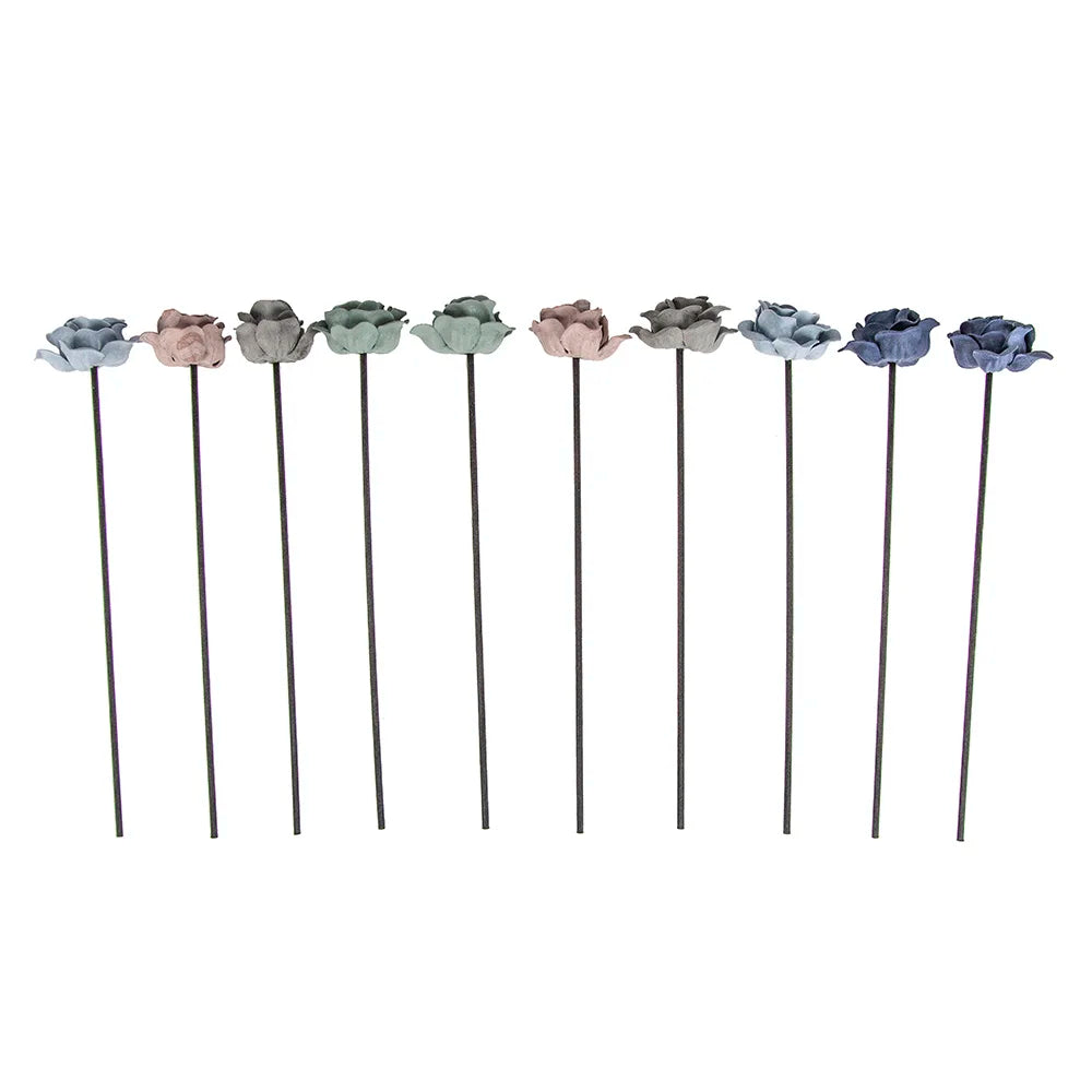 10x Fluwelen Bloemen Rattan Geurstokjes | Luxe Geurverspreiders | Sfeervolle Woondecoratie DIY
