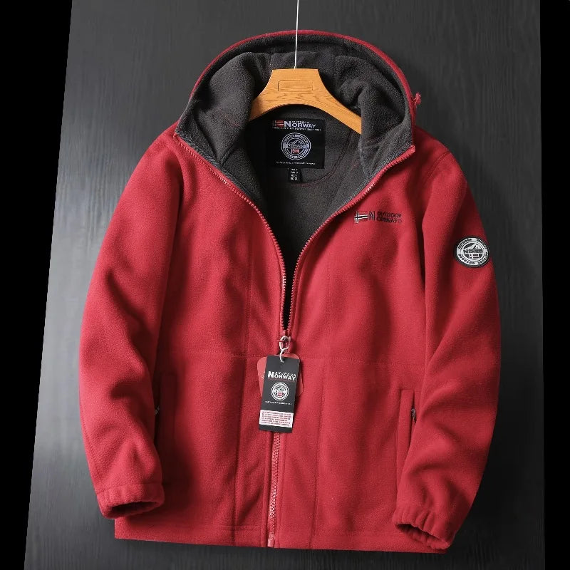 Visconte Heren Fleecejas – 2024 Thickened Wool Winterjack, Warme Modejas met Capuchon, Outdoor Ski & Cold-Weather Coat