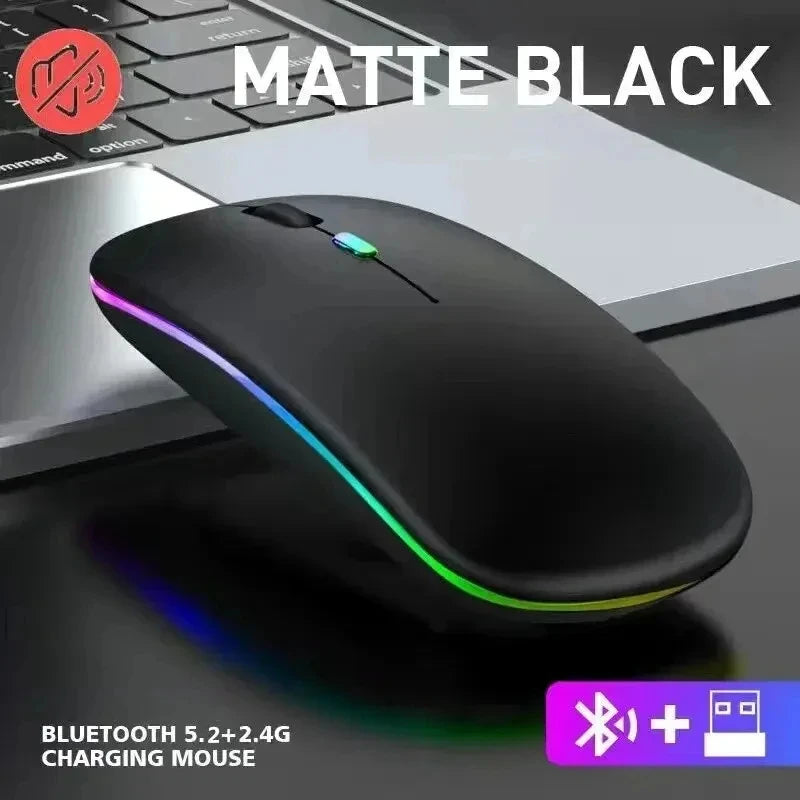 GameCore Draadloze Muis Oplaadbaar LED Backlight Dual Mode | Draadloze Muis | Bluetooth & 2.4GHz Ontvanger voor Laptop, PC & Gaming