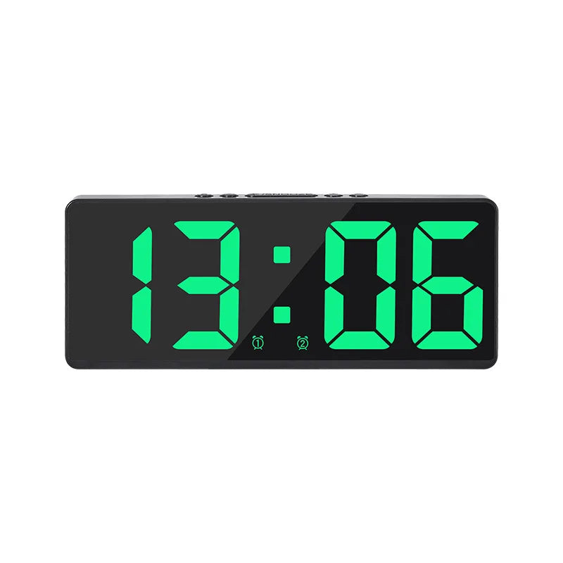 Eenvoudige Led Klok Kleurrijk Lichttemperatuur Kalender Wekker Creatieve Klok