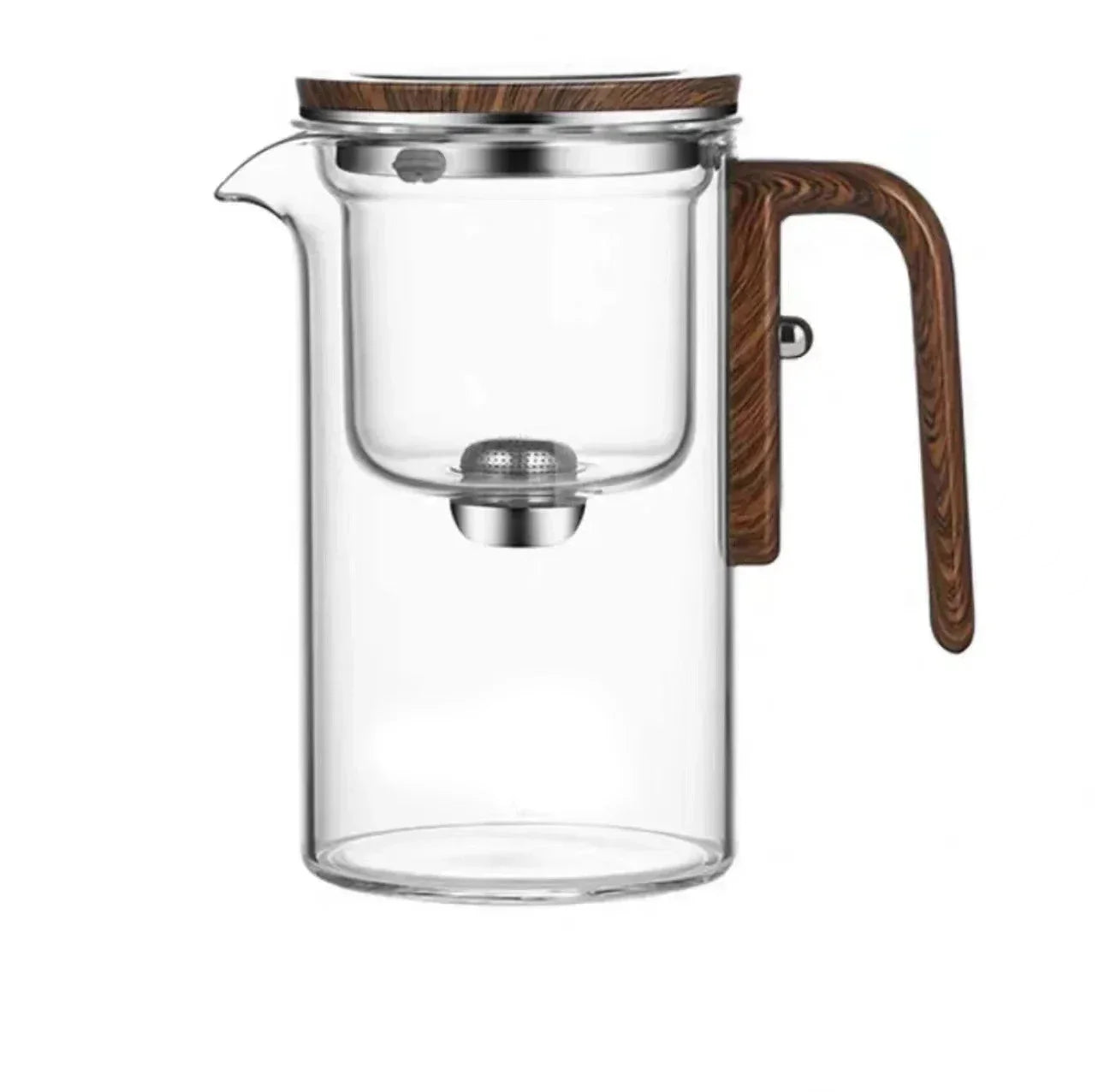 Theemagneet- Glazen Theepot met Gescheiden Filtratie