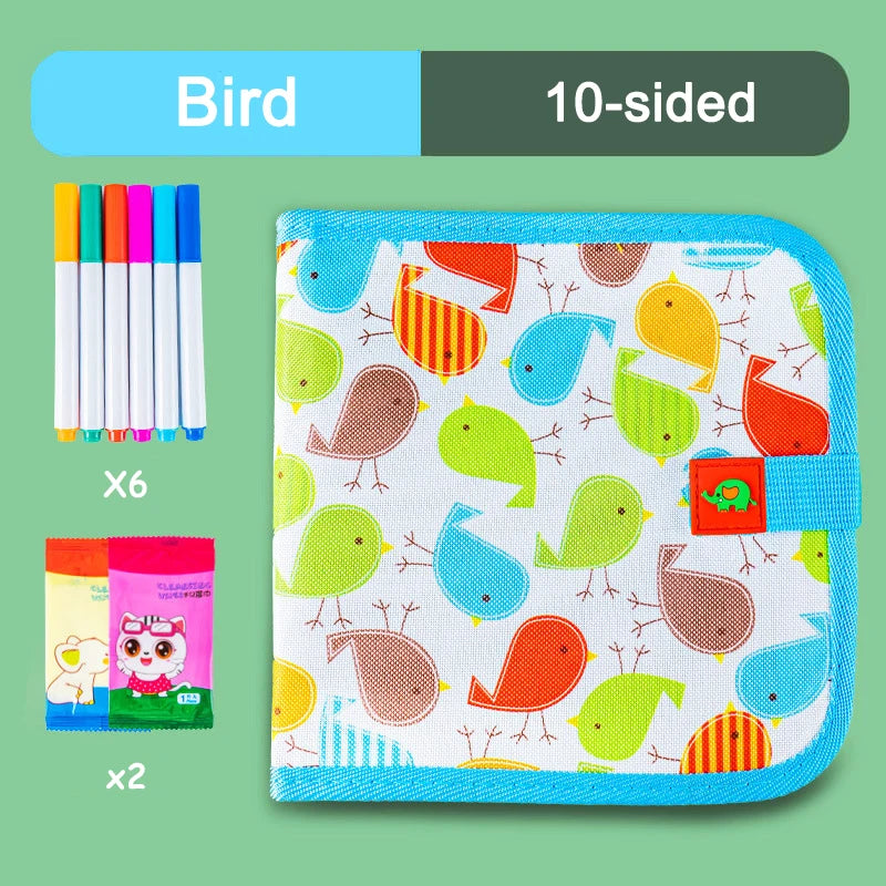 DoodlePal | Uitwisbaar tekenboek voor peuters | Uitwisbaar Tekenboek Peuters Herbruikbaar – Montessori Educatief Aquarel Doodle Boek, Leerzaam Cadeau voor Kleuters