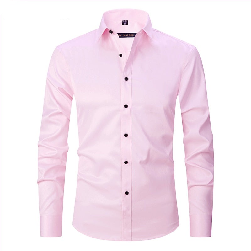 Ashford Heren Overhemd Slim Fit Anti-Kreuk - Strijkvrij Dress Shirt van Katoen, Bamboevezel en Stretch - Licht en Ademend, in 10 Kleuren