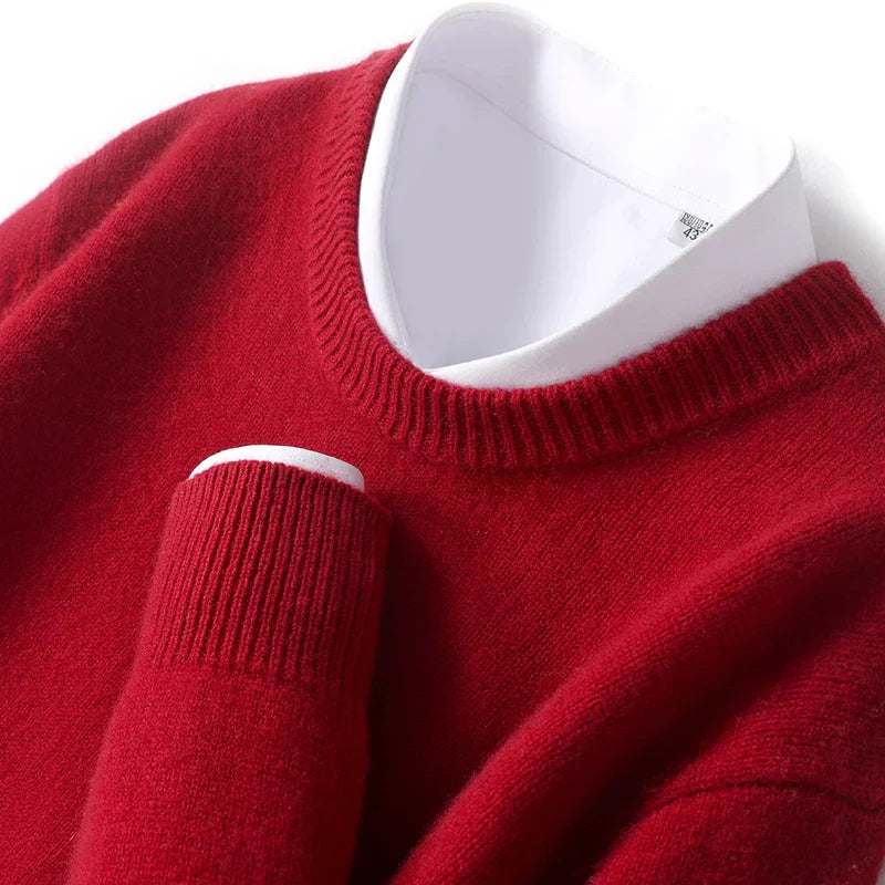 Cameron - Heren Merino Wollen Crewneck Sweater