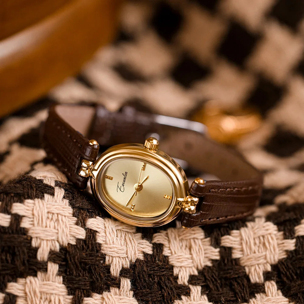 Sienna - Elegante quartz horloge met gouden wijzerplaat