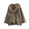 Visconte Dames Winterjas – Plush Gewatteerde Parka met Asymmetrische Sjaalkraag, Lange Mouwen, Warme Demi-Season Jas
