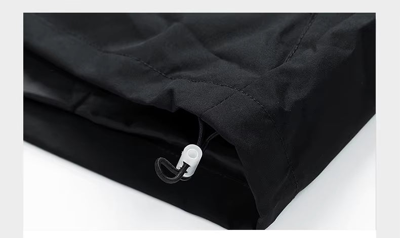 Visconte Heren Windbreaker – Waterdichte Cargo Hooded Jacket, Zwarte Outdoor Bomber, Lichtgewicht Softshell voor Hiking