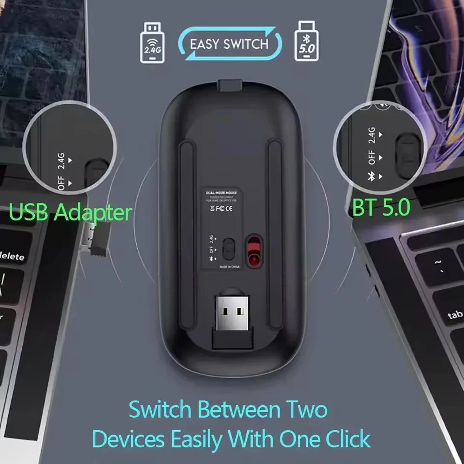 ClickPro Draadloze Gaming Muis Oplaadbaar Ergonomisch Stil Design | Gaming Muis | Draadloze Muis voor Laptop, PC, iPad & Tablets