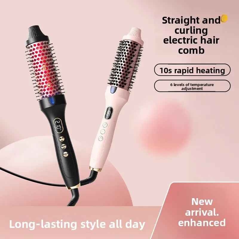 StyleWave | 2-in-1 krultang en stijltang | 2-in-1 Krultang en Stijltang Infrarood – Elektrische Haarstyler Haarborstel, Snel Stylen zonder Beschadiging