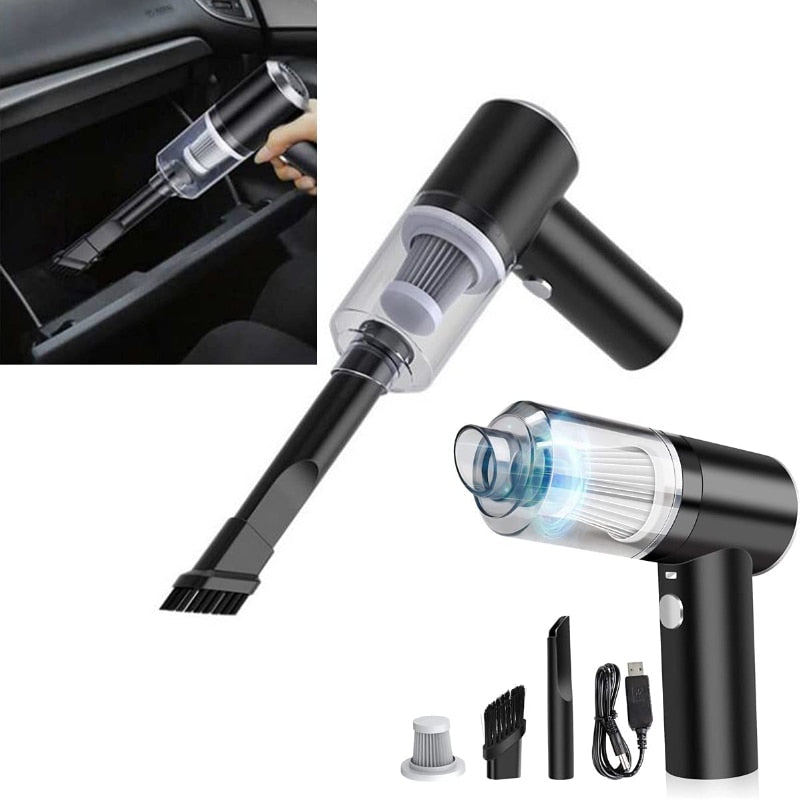 AeroClean Draadloze Mini Stofzuiger met Vacuümfunctie – USB Oplaadbaar
