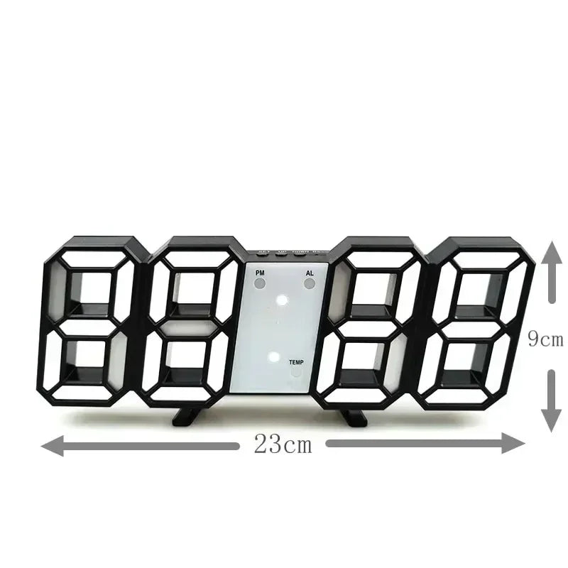 3D LED digitale klok Lichtgevende mode wandklok Multifunctionele creatieve USB-stekker