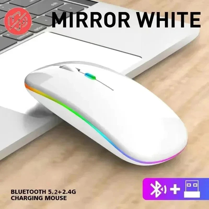 GameCore Draadloze Muis Oplaadbaar LED Backlight Dual Mode | Draadloze Muis | Bluetooth & 2.4GHz Ontvanger voor Laptop, PC & Gaming