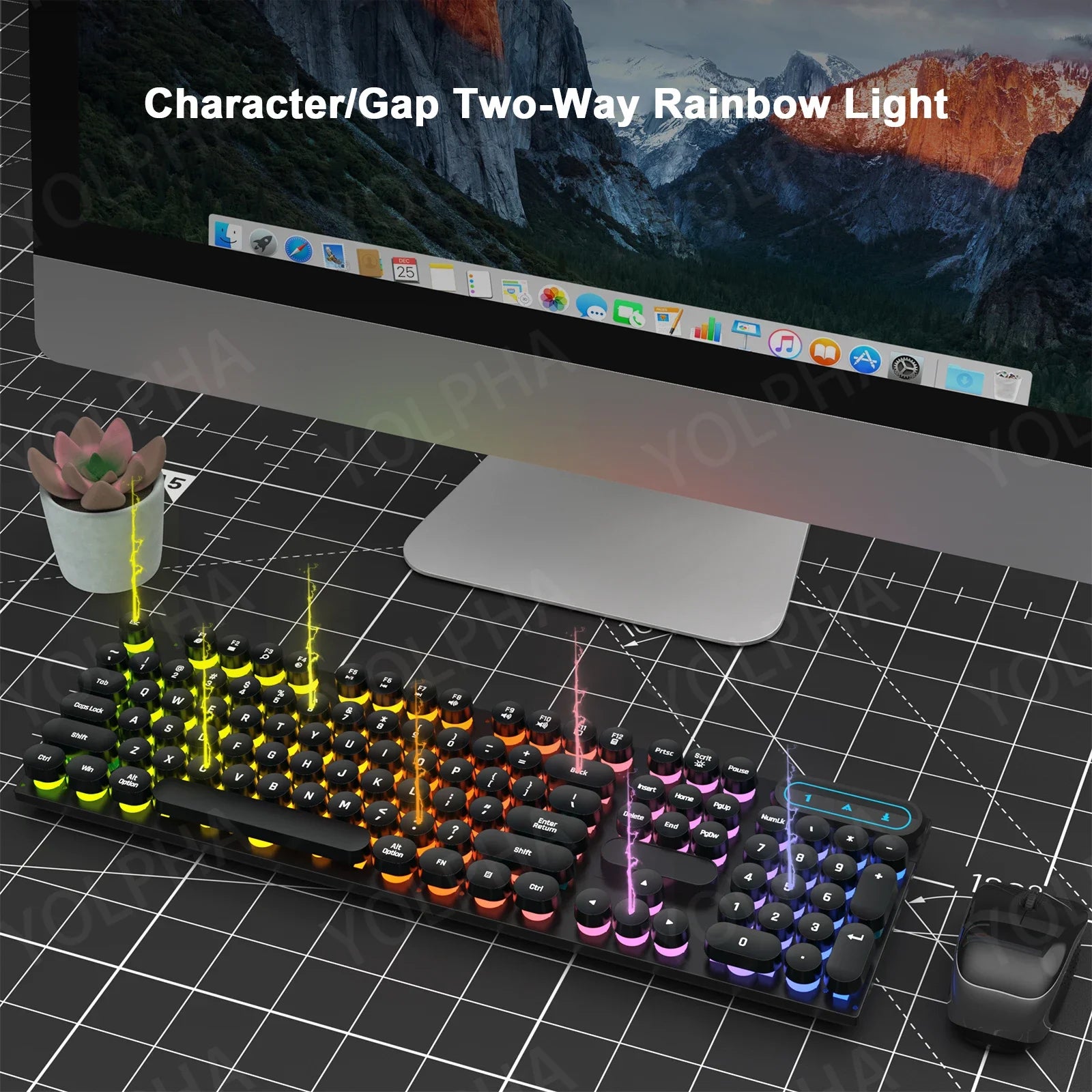 RGB Gaming Toetsenbord - 104 Toetsen, Verlicht Ergonomisch Design Voor PC en Laptop