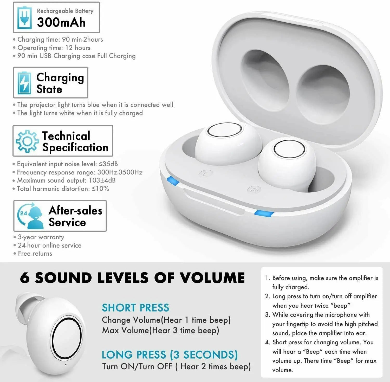 Bluetooth Hoortoestellen met App | Gehoorapparaat | Geavanceerde Hoortoestellen met App-bediening