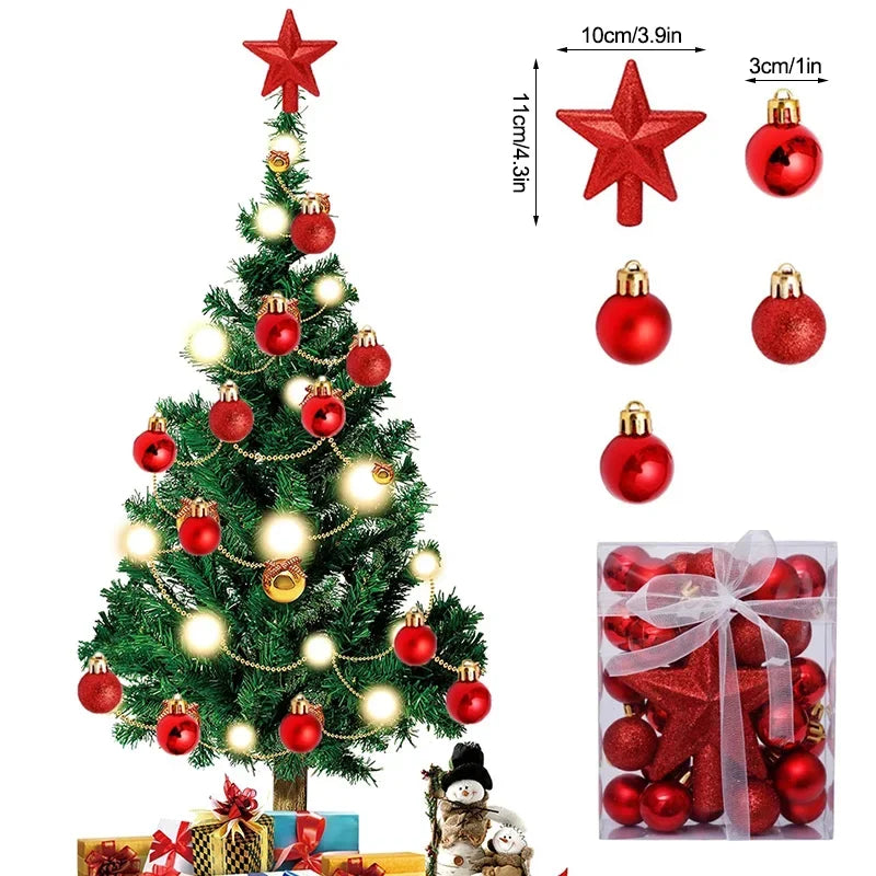 Set van 30 Kerstballen - Baubles in Heldere Kleuren, Perfect voor Kerst