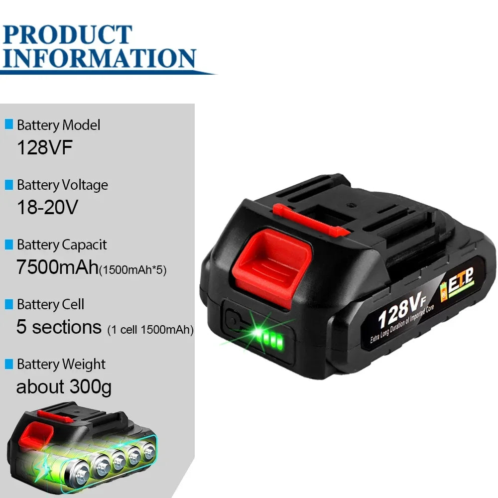 RechargePro 18-20V Lithium Accu Voor Makita 18V Gereedschap | Accu Batterij | Oplaadbare Accu Voor Kettingzaag, Boormachine & Slagmoersleutel