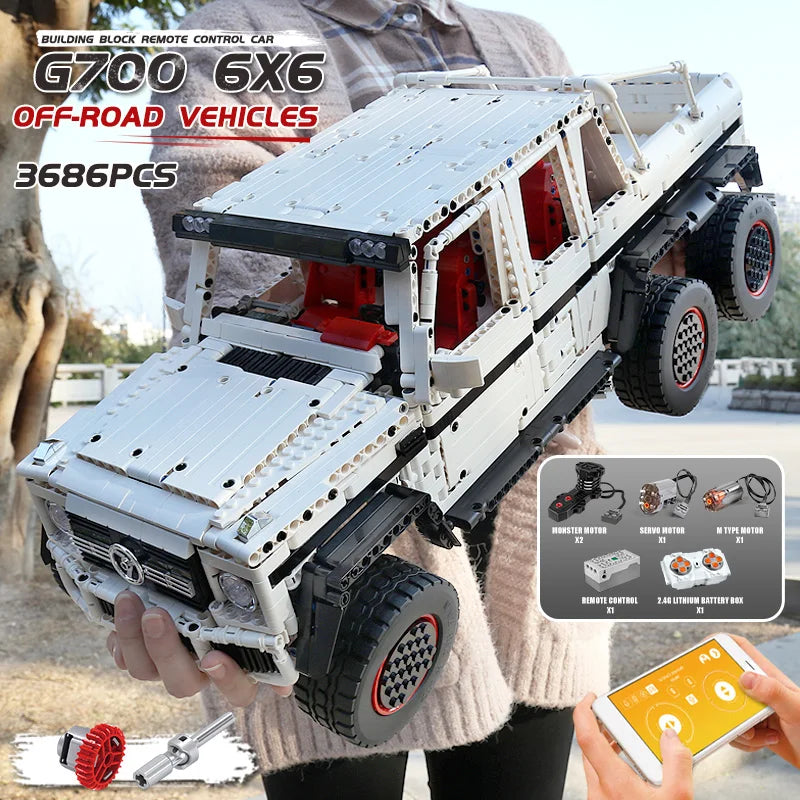 SUV Offroad Bouwset - APP&RC Bestuurbaar - 1306 Stuks - Stoer Technisch Model