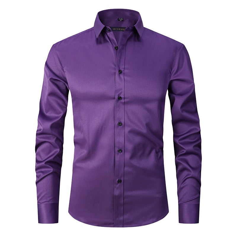 Ashford Heren Overhemd Slim Fit Anti-Kreuk - Strijkvrij Dress Shirt van Katoen, Bamboevezel en Stretch - Licht en Ademend, in 10 Kleuren