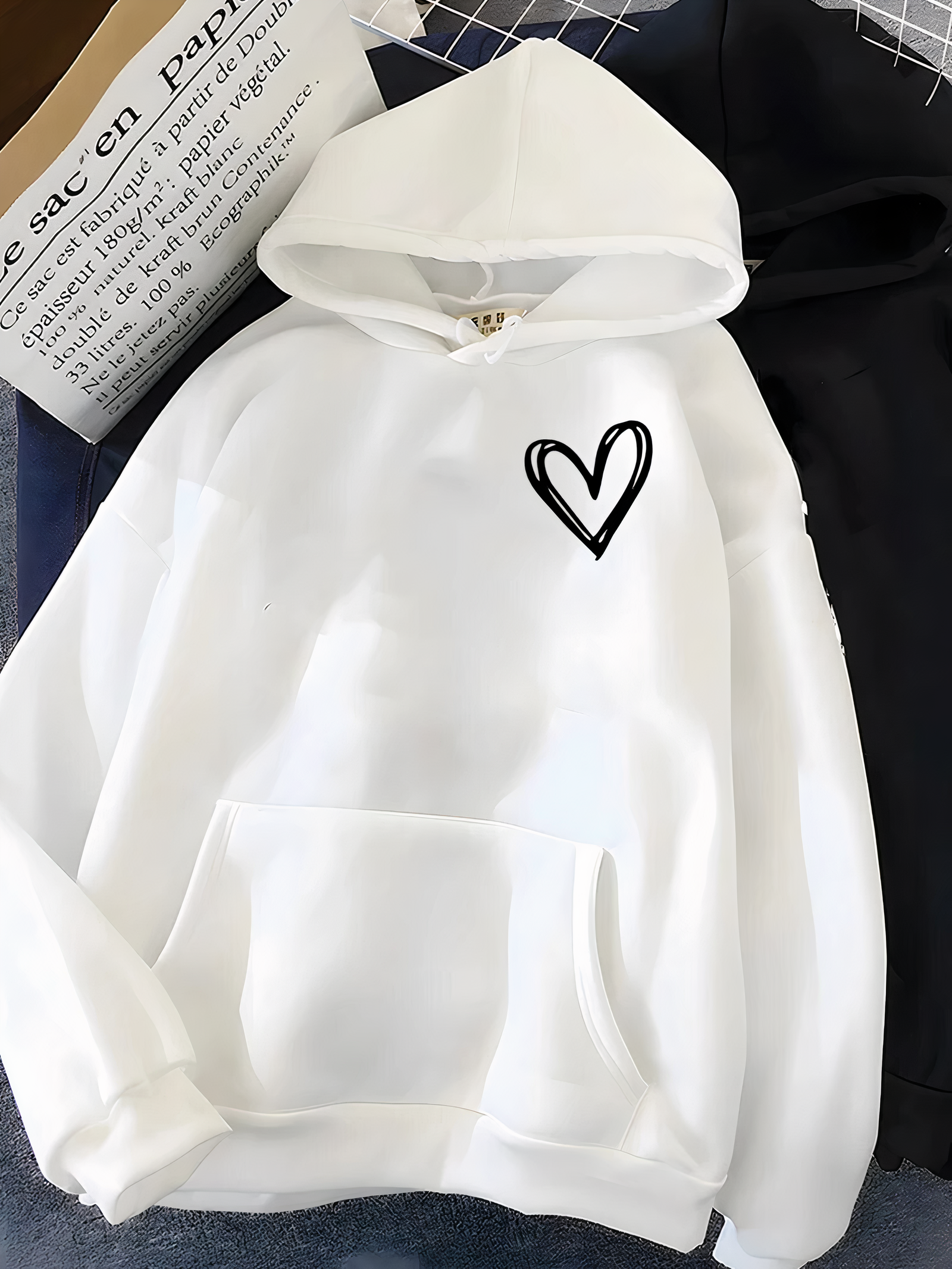 Dames Hoodie, Hoodie met Capuchon | Hartjesprint - Trendy - Perfect voor Dagelijks Gebruik