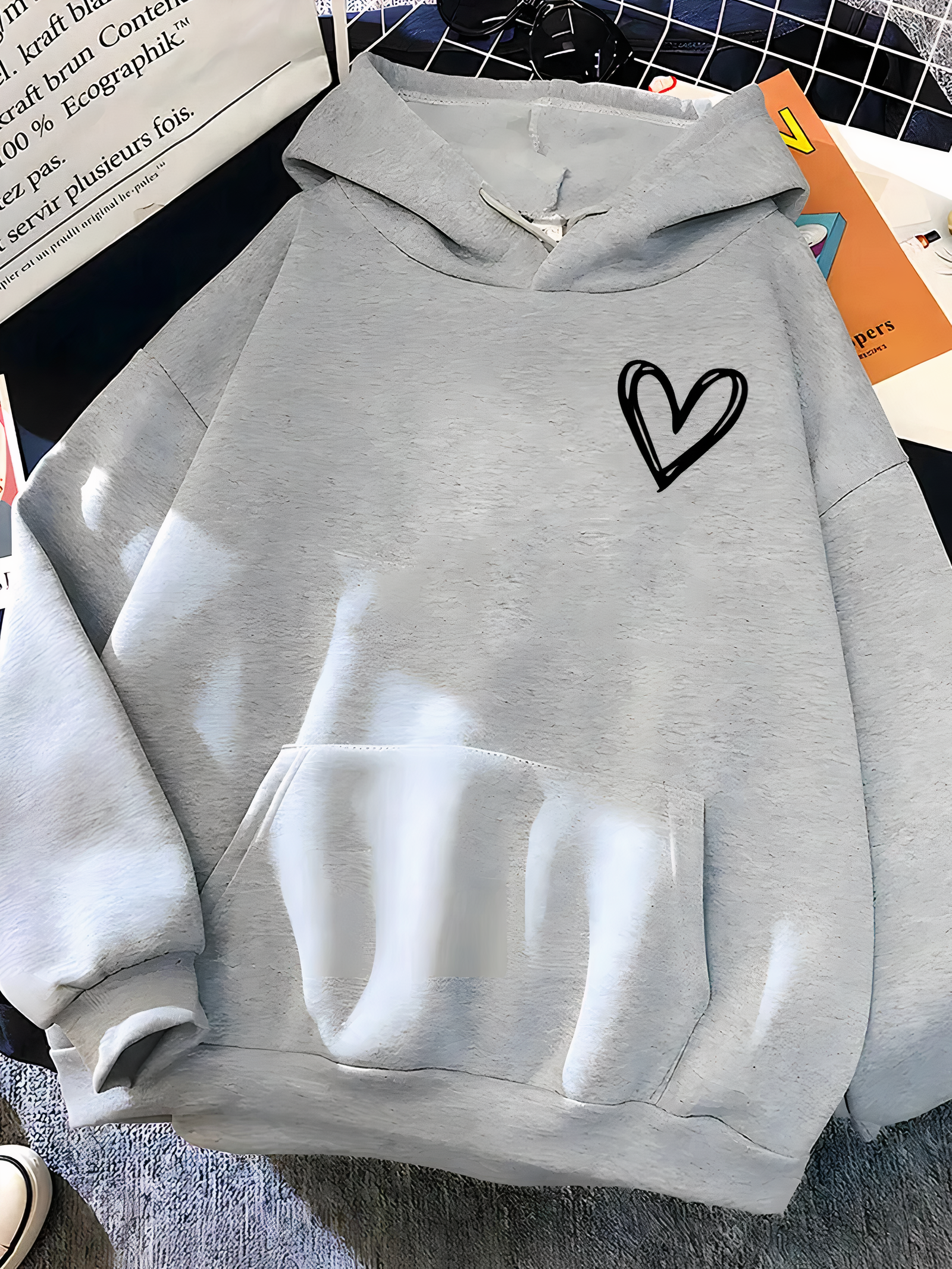 Dames Hoodie, Hoodie met Capuchon | Hartjesprint - Trendy - Perfect voor Dagelijks Gebruik