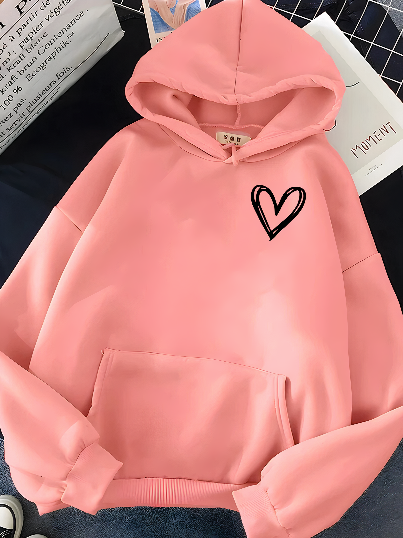 Dames Hoodie, Hoodie met Capuchon | Hartjesprint - Trendy - Perfect voor Dagelijks Gebruik