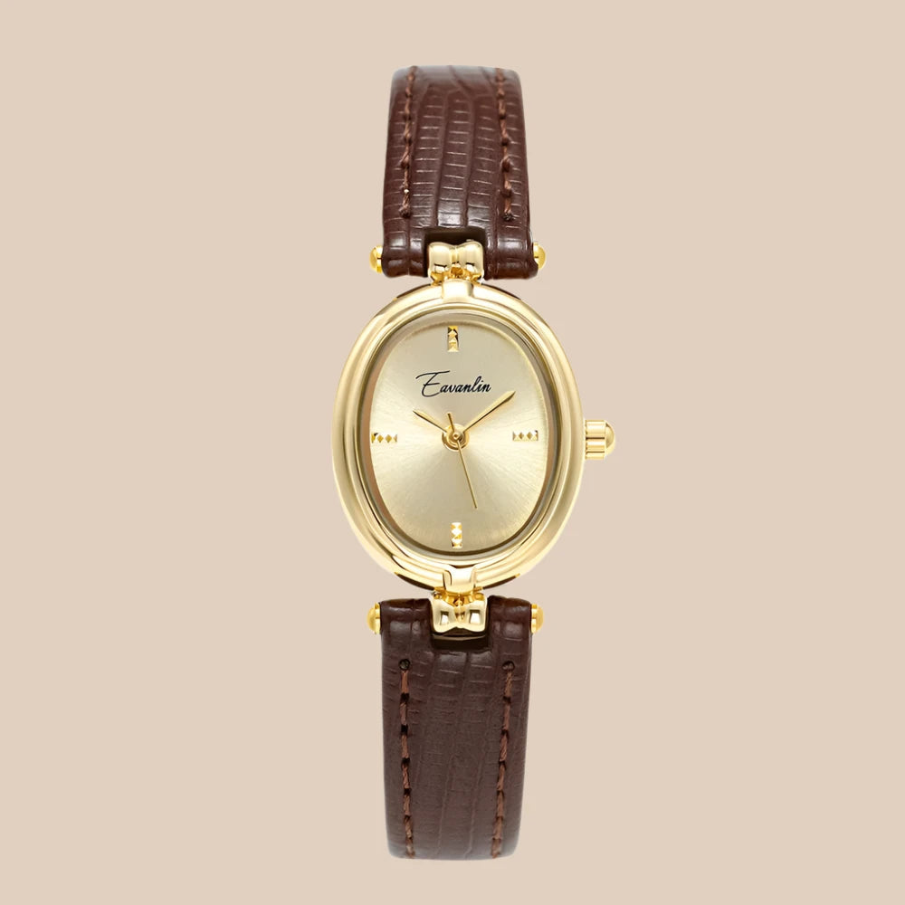 Sienna - Elegante quartz horloge met gouden wijzerplaat