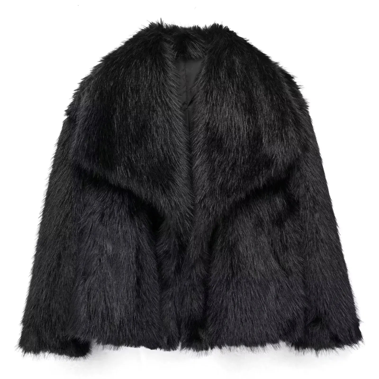 Visconte | Dames Wintermantel | Fluffy kunstbont jas, reverskraag, losse pasvorm, warme winterjas